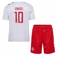 Camisa de Futebol Dinamarca Christian Eriksen #10 Equipamento Secundário Infantil Europeu 2024 Manga Curta (+ Calças curtas)